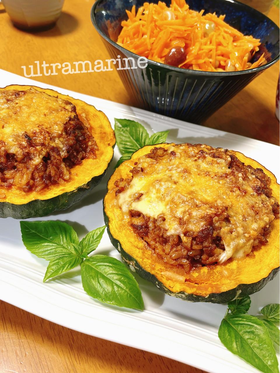＊デミカレードリアinかぼちゃ♪キャロットラペ＊